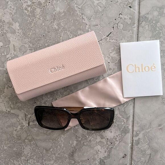 Chloe Gradient Rectangle Acetate Sunglasses, Comes with Case & Wipe, NWT - Picture 4 of 8